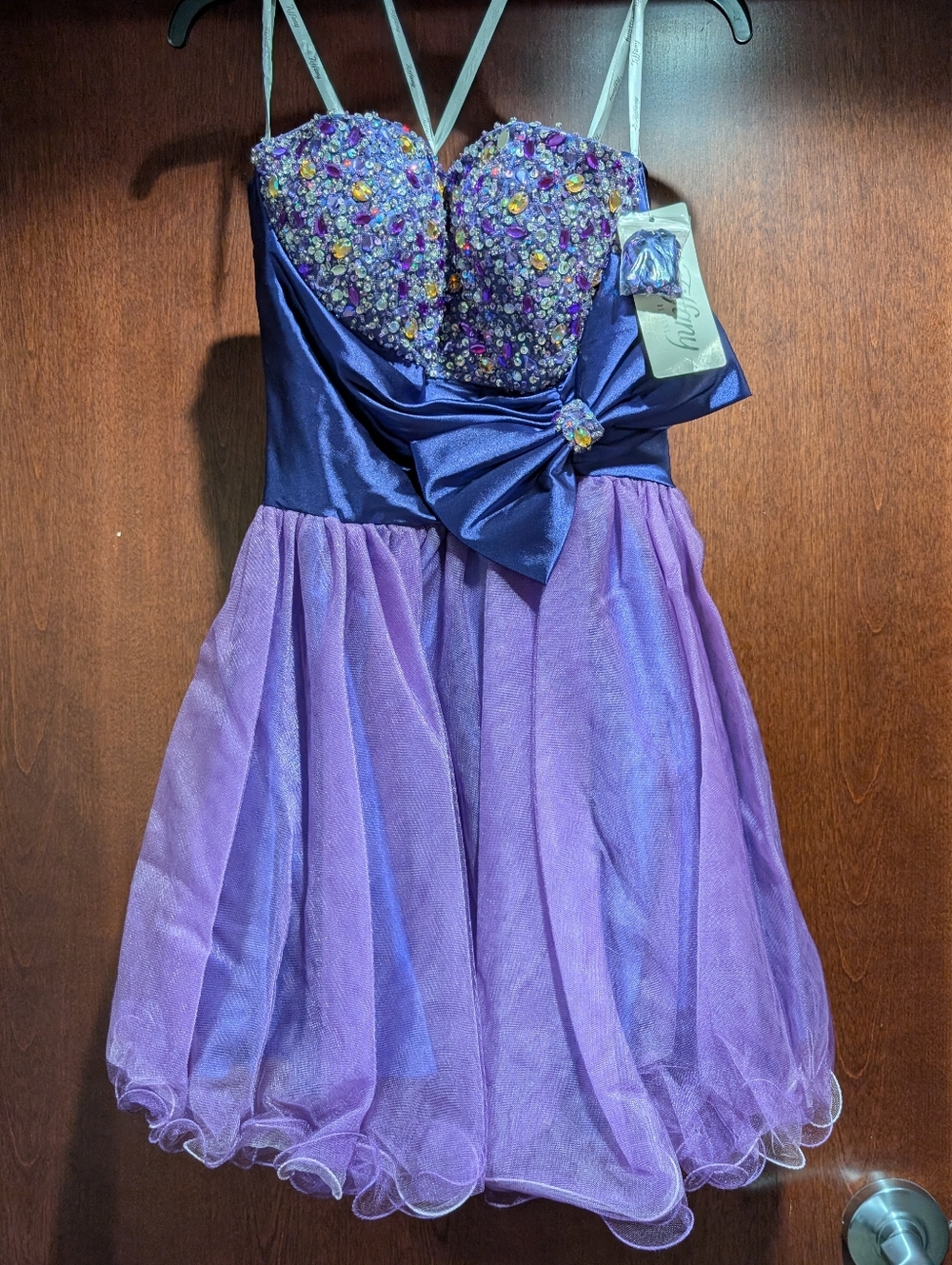 Tiffany Designs 46793 Size 12 Purple Short/Cocktail Prom Homecoming Dress